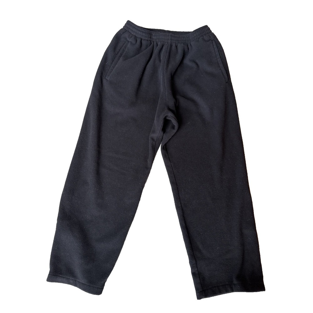 YZY Yeezy Polar Fleece Sweat Pants Wide Fit Open Hem Black Sz Medium